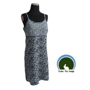 Vtg 90s California Concepts Blue Floral Dress Jrs 9 Women's Medium Cottage